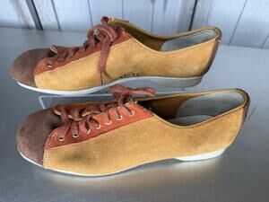 Vintage Brunswick Bowling Shoes Womens Size 7 Brown Suede Leather 1970s